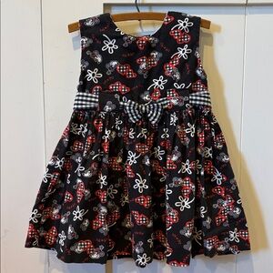 Vintage Disney Mickey & Minnie Hearts Dress Perfect for Valentine’s Day 24 Mo